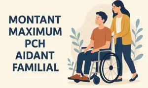 Montant maximum PCH aidant familial : une femme pousse un homme en fauteuil roulant.