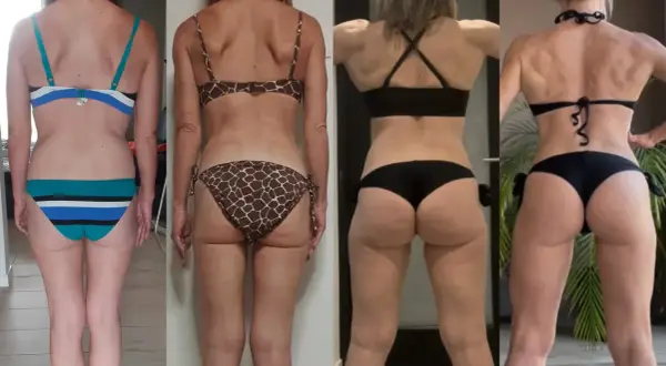 Transformation spectaculaire pour muscler les fessiers à 50 ans. Avant/après impressionnant, montrant le chemin parcouru.