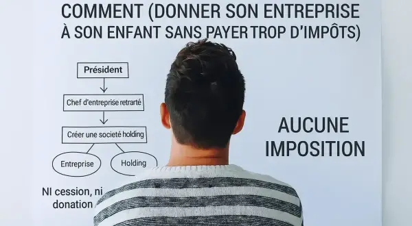 Schéma expliquant comment donner son entreprise à son enfant sans impôts. Une stratégie pour une donation de 150 000 tous les 10 ans.