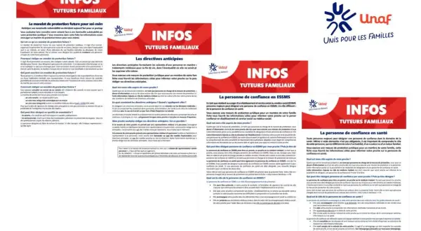 Des informations sur le mandat de protection future, les directives anticipées et la personne de confiance, dans le cadre d'un conseil de famille tutelle.