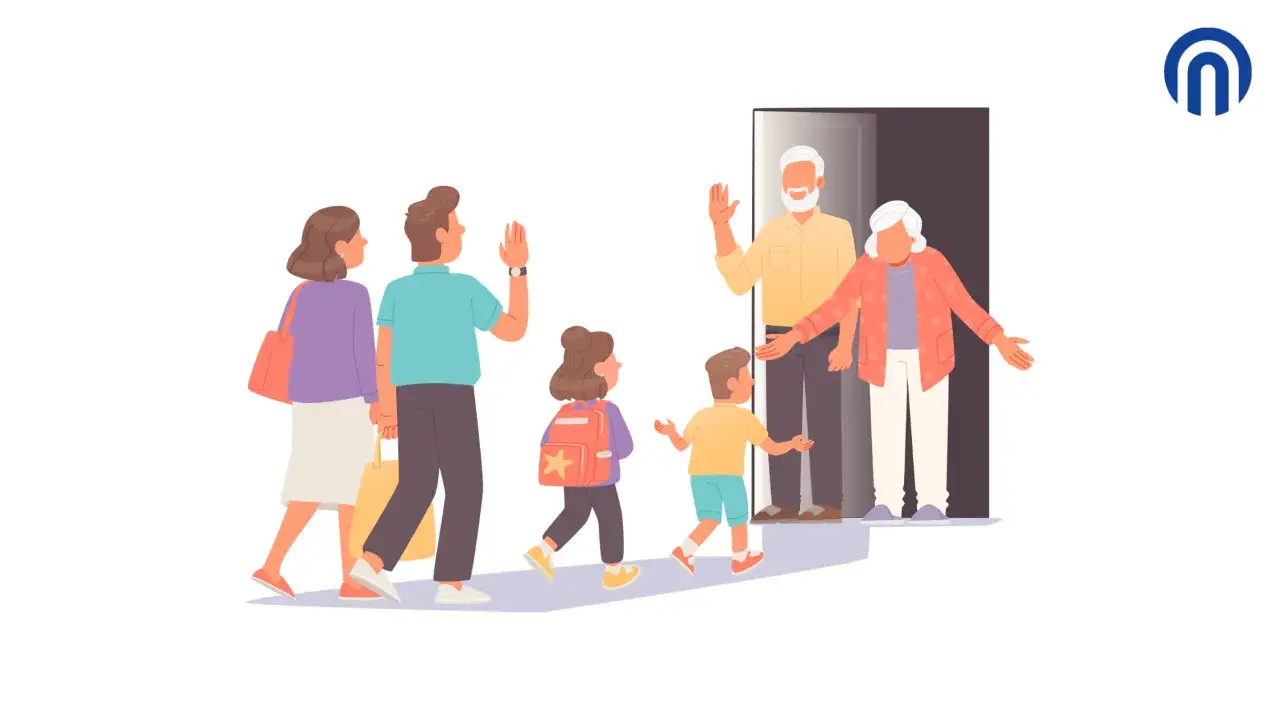 Famille accueillie par les grands-parents. Illustration &eacute;voquant un motif de refus droit de visite grand-parent.
